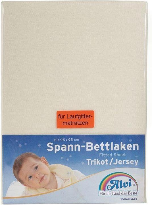 Produktbild Alvi Spannbettlaken Spannbetttuch für Laufgitter 95 x 95 cm - Natur (95 cm, 95 cm)