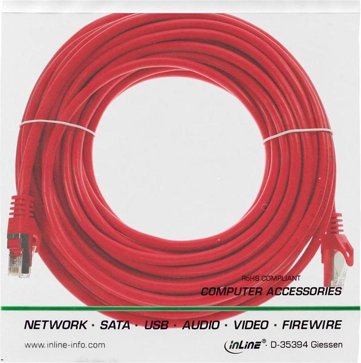 Produktbild InLine Patchkabel SF/UTP Cat.5e, rot 50m (72555R) (S/UTP, CAT5e, 50 m)