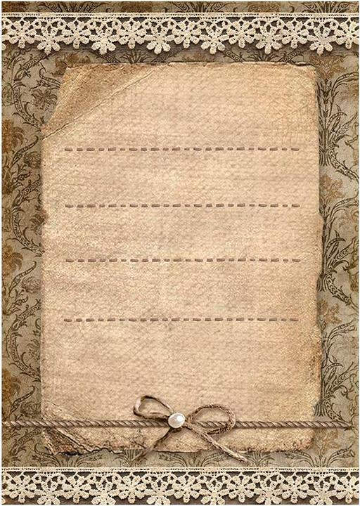 Produktbild Stamperia Motiv-Strohseide Backgrounds "Old Lace", DIN A6, 8er Set (8 x)