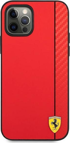 Actual product image Ferrari FESAXHCP12LRE iPhone 12 Pro Max 6.7" czerwony/red hardcase On Track Carbon Stripe (Apple iPhone 12 Pro Max)