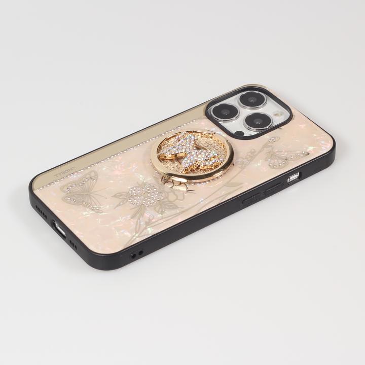 Image du produit PhoneLook Coque Nacre papillon strass avec support vidéo (Apple iPhone 13 Pro Max)