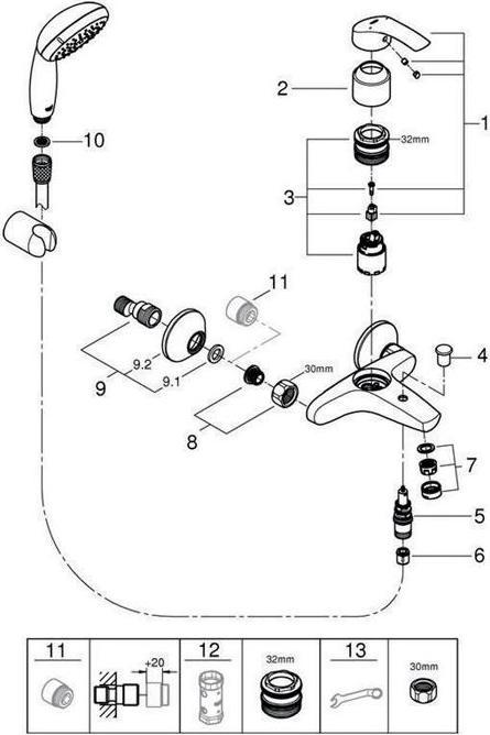 Immagine prodotto Grohe Miscelatore monocomando Eurosmart per la vasca da bagno
