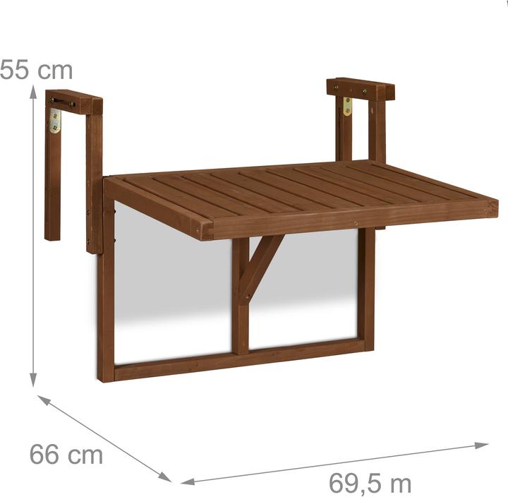 Produktbild Relaxdays Balkonklapptisch (69.50 cm)