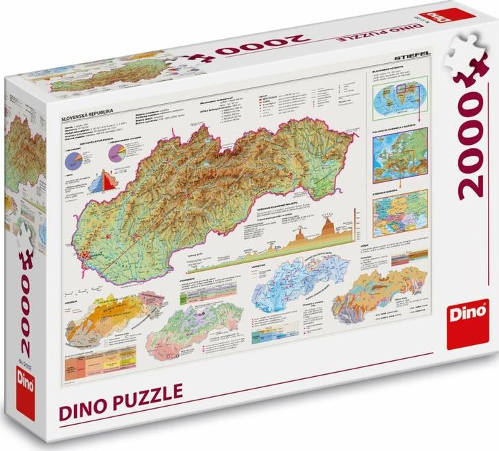 Produktbild Dino Puzzle Karte der Slowakischen Republik 2000 Teile (2000 Teile)