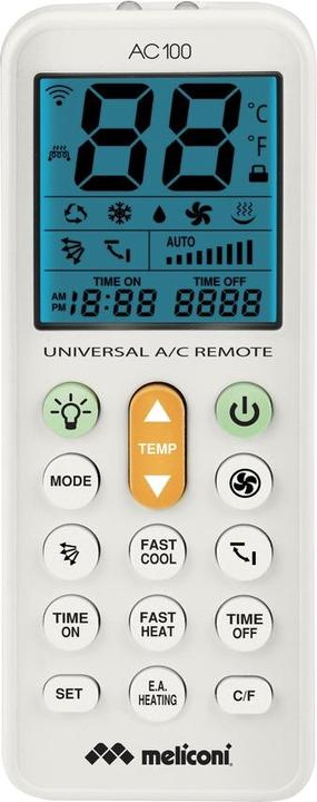 Meliconi AC 100 Afstandsbediening RF Draadloze Knoppen voor Airconditioning (Universele afstandsbediening)