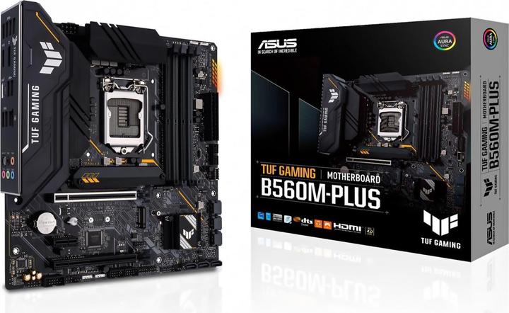 Actual product image ASUS MB TUF GAMING -PLUS Intel,1200,DDR4,mATX (LGA 1200, Intel B560, mATX)