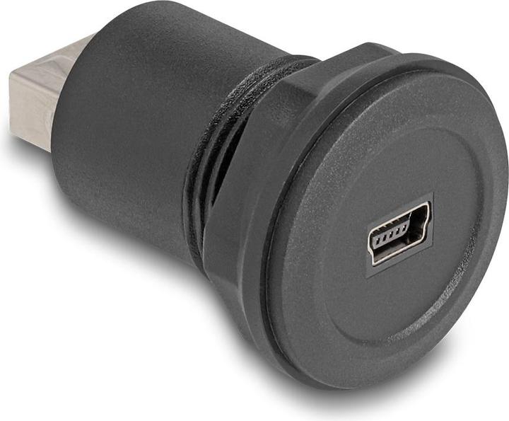Produktbild Delock USB 2.0 Typ Mini-B zu USB 2.0 Typ-A Einbaubuchse schwarz (USB-A, 4.10 cm)