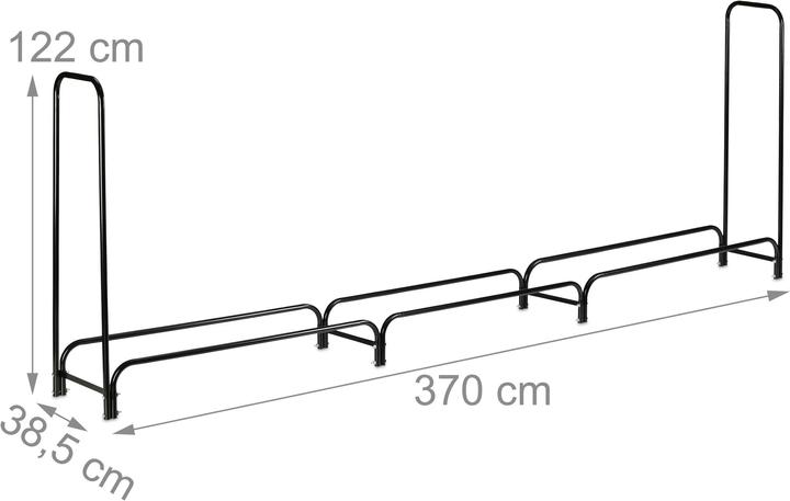 Actual product image Relaxdays Firewood shelve (370 x 38.5 x 122 cm)