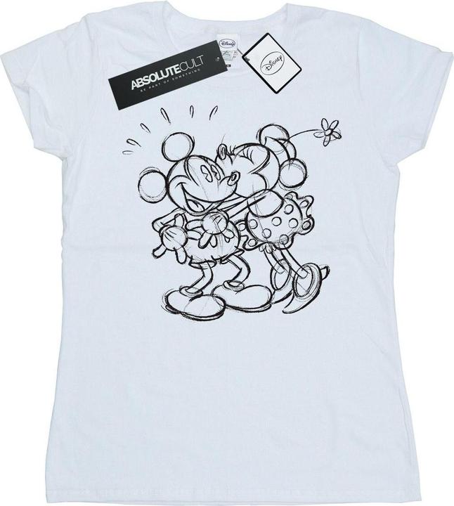 Disney Mickey And Minnie Mouse Kiss Sketch TShirt (S)