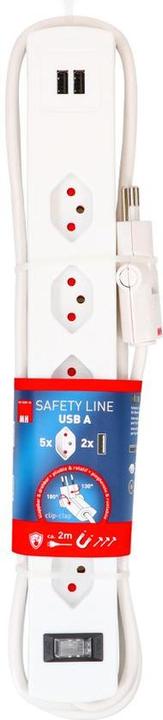 Produktbild Max Hauri Safety Line (5 x, Typ 13, USB-A, 2 m)