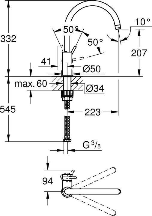 Image du produit Grohe Mitigeur d'évier, 1/2
