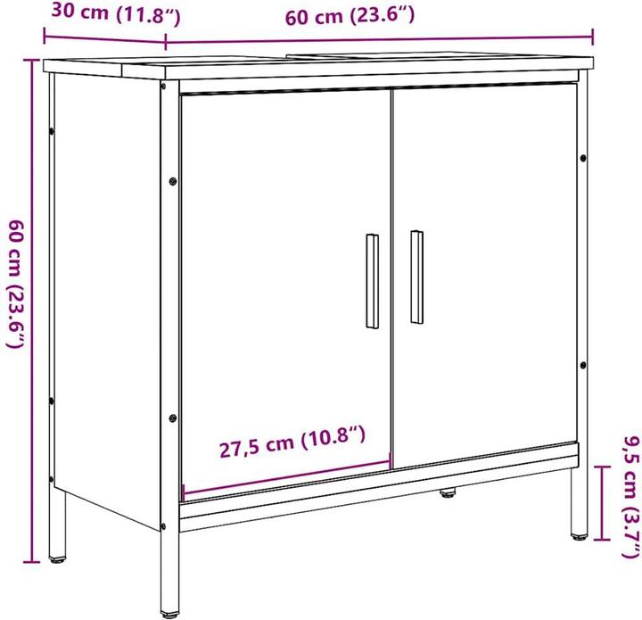 Produktbild VidaXL Waschbeckenunterschrank -Optik (60 x 30 x 60 cm)