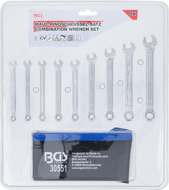 Produktbild BGS Maul-Ringschlüssel-Satz (6 mm, 10  mm, 7 mm, 5 mm, 8 mm, 9 mm, 4 mm)