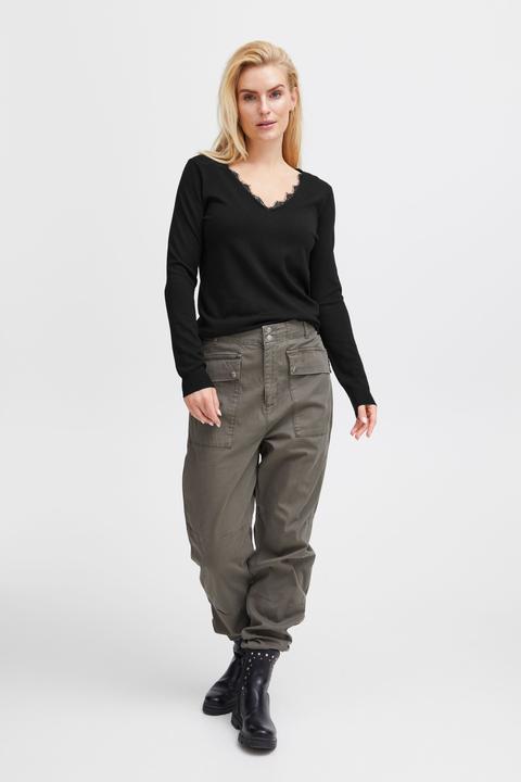 Image du produit Pulz Jeans PZSARA Pull à col en V en dentelle - 50207566 (S)