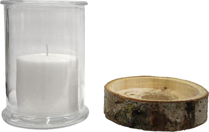 Actual product image Natura Punto Candle Glass Lantern on Wooden Base (1 x, 13 x 17 cm)