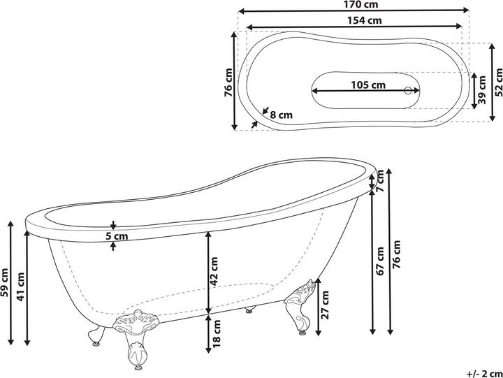 Produktbild Beliani Cayman (246 l, 170 cm, 76 cm)
