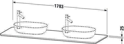 Immagine prodotto Duravit Staffa in legno massiccio LUV 25x1783x595mm noce massiccio
