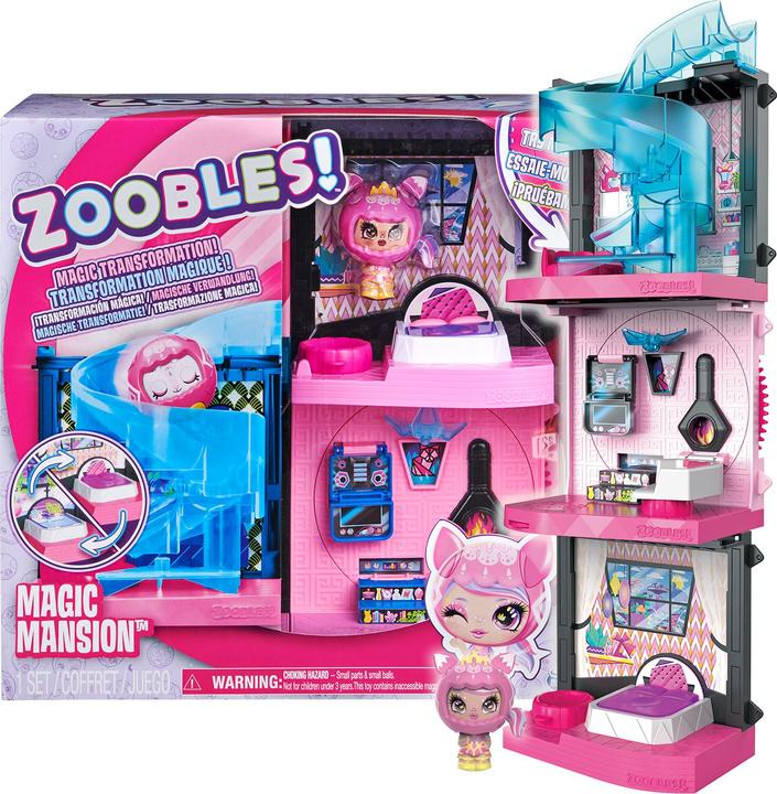 Produktbild Spin Master Zoobles Magic Mansion Traumhaus zum Verwandeln mit 6 Zimmern, Rutsche und Zubehör (6061366)