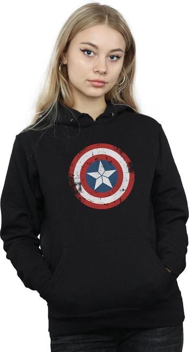 Immagine prodotto Captain America Civil War Distressed Shield Felpa con Cappuccio Donna (XXL)