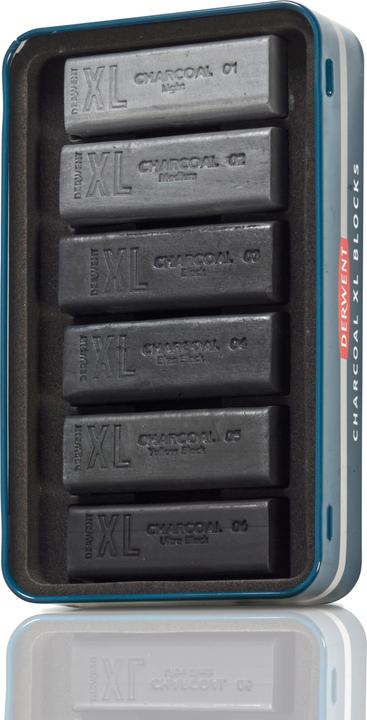 Immagine prodotto Derwent Blocchetti di carbone Xl in latta da 6 (601069) (6 x)