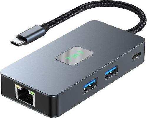 Produktbild Lenovo Adapter HUB USB C (7 in 1) HDMI USB SD/TF RJ45 (2500 Mbps) PD (USB-C, 7 Ports)