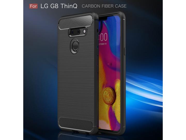 Actual product image Screenguard LG G8 ThinQ Cover Carbon Brushed Soft TPU (G8 ThinQ)