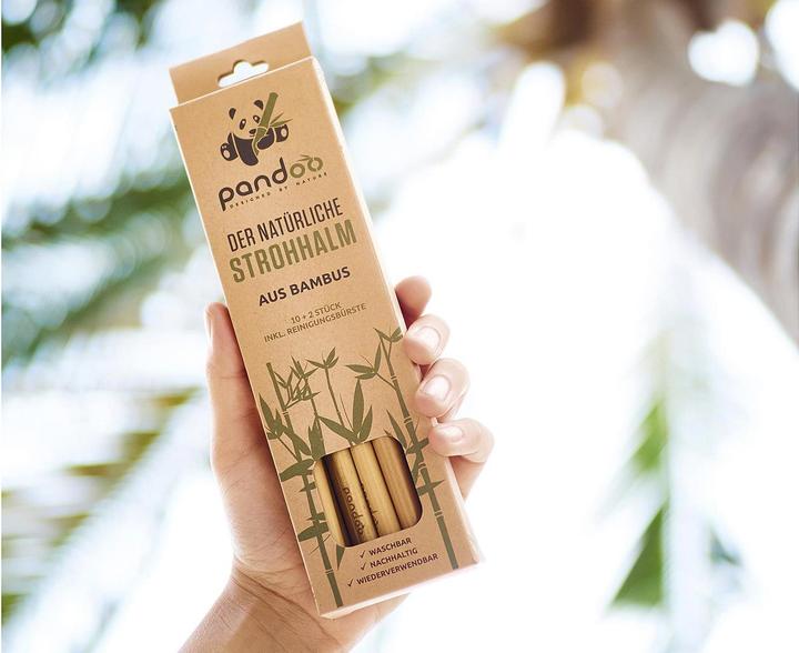Actual product image Pandoo Straw bamboo+brush 12pcs (1 x)
