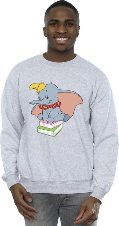 Actual product image Disney Mens Dumbo Sitting On Books Sweatshirt (M)
