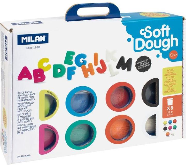 Actual product image Modelling clay with accessories Letters 8 coloured in