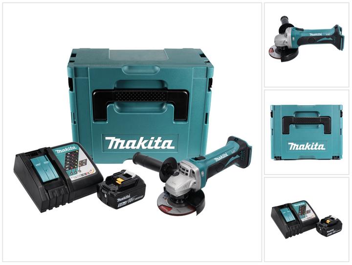 Produktbild Makita DGA 452 RT1J Akku Winkelschleifer 18 V 115 mm + 1x Akku 5,0 Ah + Ladegerät + Makpac (115 mm)