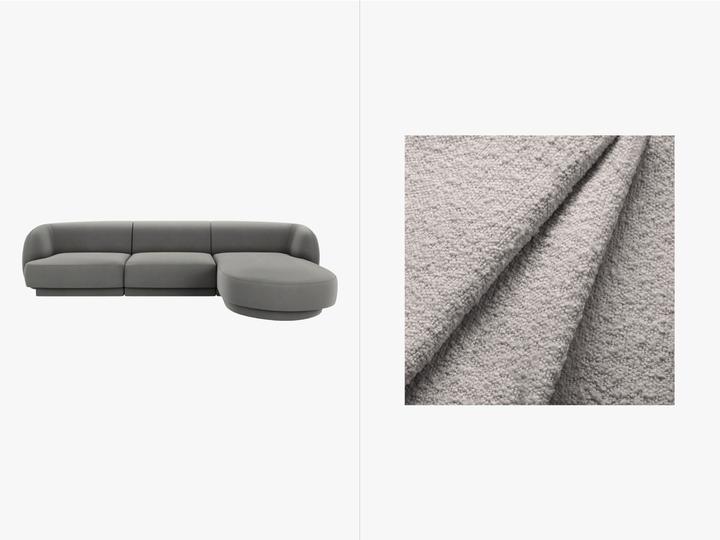 Actual product image Micadoni Boucle Right Corner Sofa, "Miley", 4 Seats, 255x156x70 Made in Europe (Corner sofa)