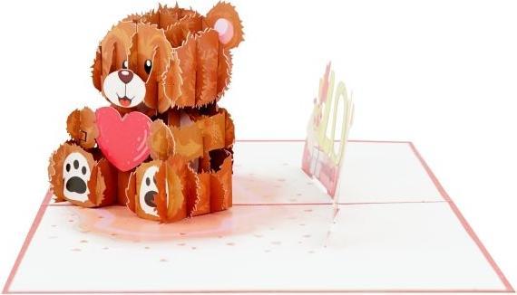 Image du produit MU Classic Carte de voeux pop-up 3D - Ours d'amour (1 pcs)