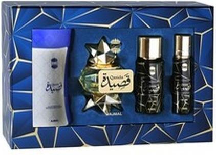 Ajmal Qasida Geschenkset Edp 60 ml, Körperpuder 80 g, Körpernebel 50 ml und Haarnebel 30 ml