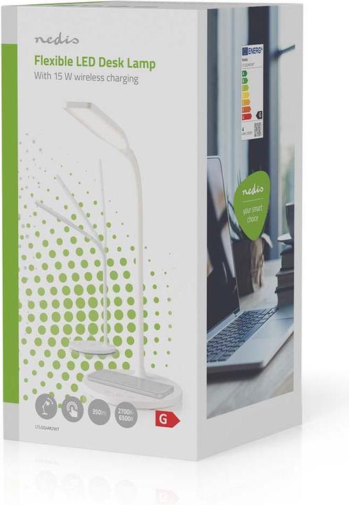 Produktbild Nedis LED-Lampe mit Wireless-Ladegerät - DimmSchalter - LED - 15 W - mit Dimmung - Kaltweiss/Naturwe (350 lm)