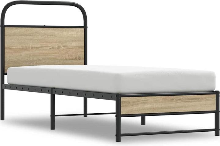 Image du produit VidaXL Cadre de lit sans matelas 90x200 cm chêne fumé bois composite (90 x 200 cm)