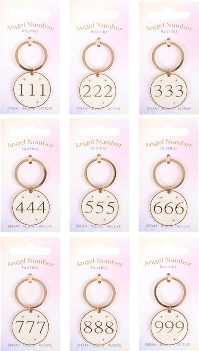 Actual product image Something Different Angel Number Keyring (Pack of 9)