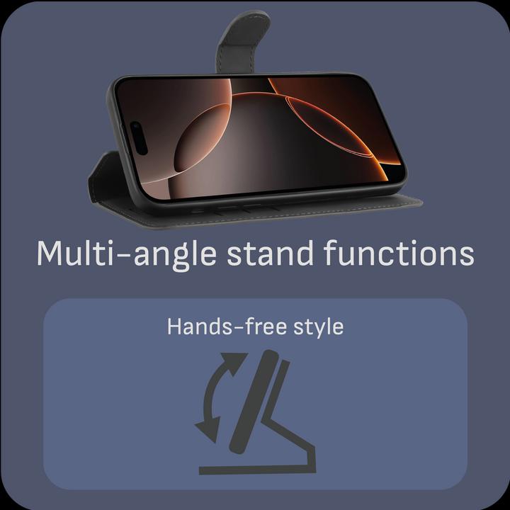 Produktbild Cazy Premium-Geldbörsen-Etui, Magnetisches Geldbörsen-Etui, Kartenfächer, Ständer (Apple iPhone 16 Pro Max)