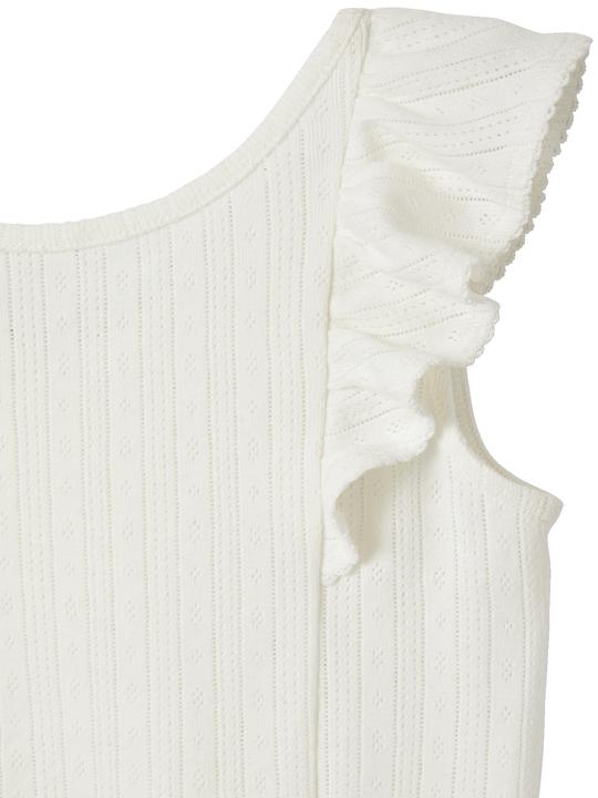 Actual product image Vertbaudet Girls' flounce top in pointelle jersey (140)