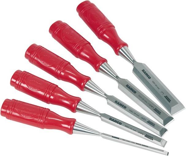 Produktbild Bahco Stechbeitelsatz mit Griff aus Polypropylen - fünfteilig/Blister-Verpackung (25 mm)