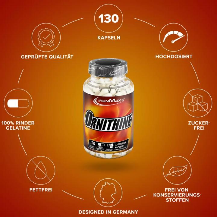 Actual product image IronMaxx Ornithine (130 Piece, Capsules, 111 g)