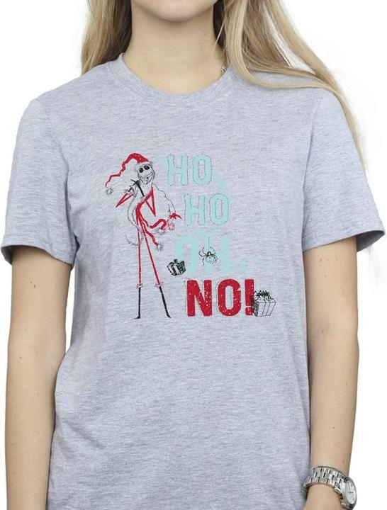 Actual product image Disney Womens/Ladies The Nightmare Before Christmas Ho Ho No Cotton Boyfriend T-Shirt (M)