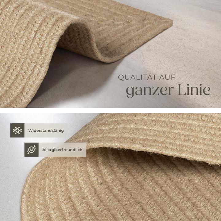 Immagine prodotto tectake Tappeto intrecciato Vibe in juta, stile boho-chic (150 x 80 x 0,5 cm)