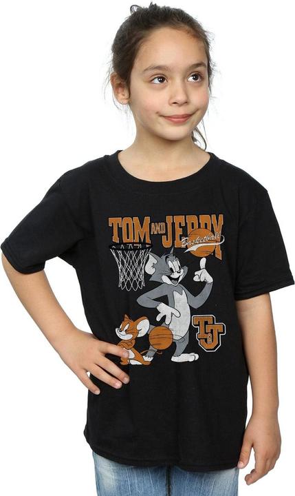 Actual product image Tom & Jerry Girls Spinning Basketball Cotton T-Shirt (140, 146)