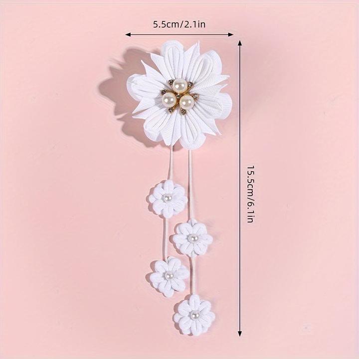 Produktbild Activity Board 2pcs Elegante Prinzessin Blume Haarspangen Süsse Faux Dekor Quaste Haarnadeln Ideal Haar Zubehör (2 Stk.)