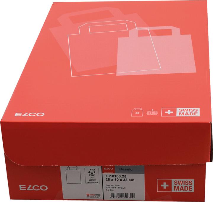Immagine prodotto Elco Borse di carta con manico piatto (Borsa da regalo, 50 x)