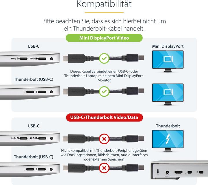 Image du produit StarTech USB Typ C — Mini DisplayPort (1.80 m, DisplayPort)
