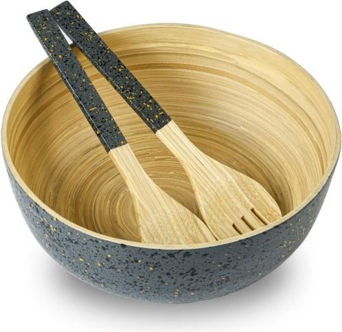 Actual product image Jungle Culture extra large bamboo salad bowl in dark grey (28 cm diameter) (28 cm, 1 x)