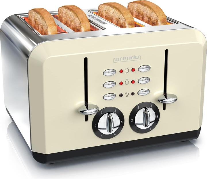 Produktbild Arendo Automatik Toaster 4 Scheiben in Beige (EU-Stecker)