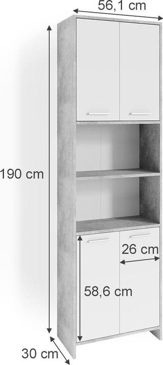 Produktbild Vicco Maris (56 x 30 x 190 cm)