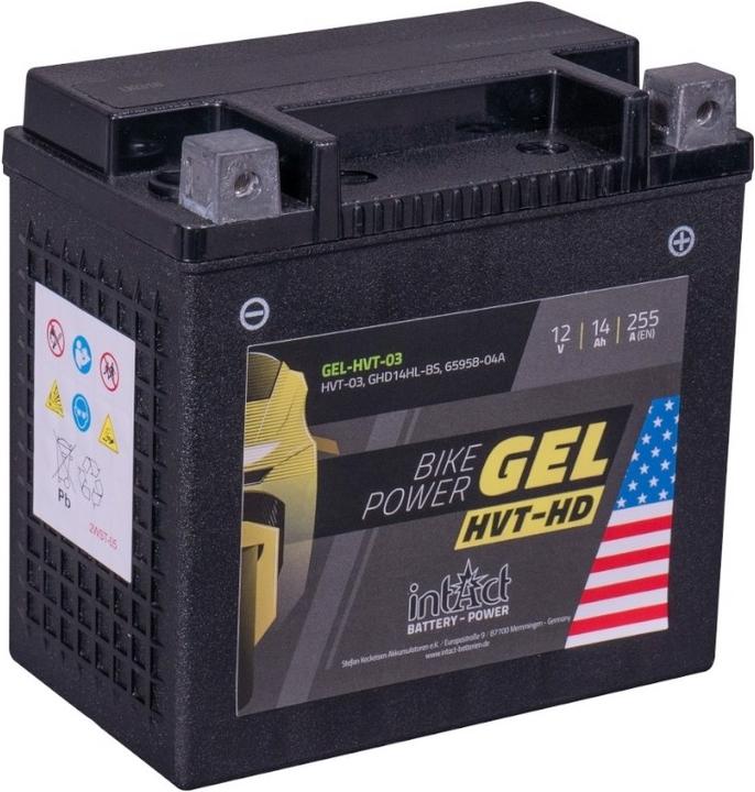 Intact GEL-HVT-03 Bike-Power Gel HVT-HD 14Ah batteria moto YTX14L-BS (12 V, 14 Ah, 255 A)